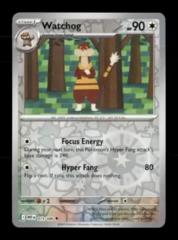 Watchog 073/086 Uncommon White Flare Pokemon Reverse Holo Near Mint - Image 1