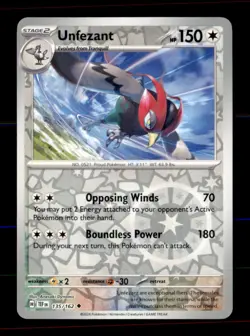 Unfezant 135/162 Uncommon Temporal Forces Pokemon Reverse Holo Near Mint - Image 1