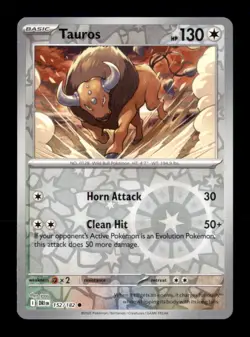 Tauros 152/182 Common Destined Rivals Pokemon Reverse Holo Near Mint - Image 1