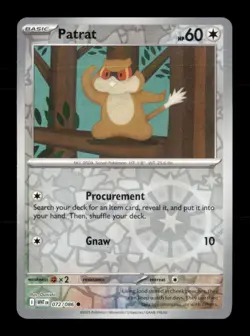 Patrat 072/086 Common White Flare Pokemon Reverse Holo Near Mint - Image 1