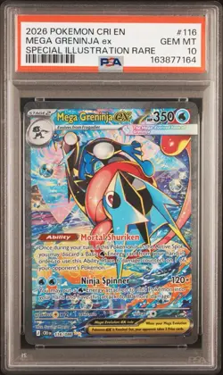 2026 POKEMON CHAOS RISING ILLUSTRATION RARE #116 MEGA GRENINJA EX PSA 10 - Image 1
