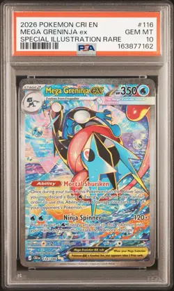2026 POKEMON CHAOS RISING ILLUSTRATION RARE #116 MEGA GRENINJA EX PSA 10 - Image 5