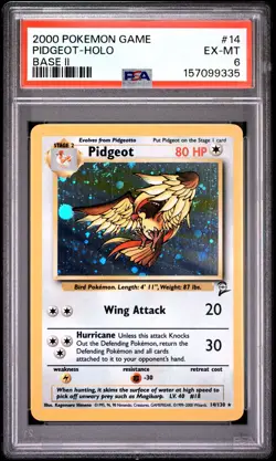 2000 Pokemon Game Base Ii #14 Pidgeot-Holo Base Ii PSA 6 - Image 1