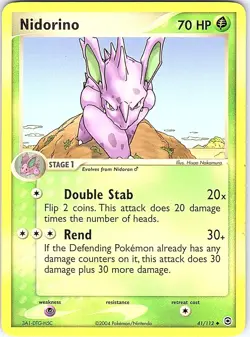 Nidorino 41/112 Uncommon FireRed & LeafGreen Pokemon Near Mint - Image 1