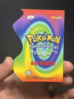 Pokemon Vintage Topps Oddish #43 Die-Cut Embossed EV4 Of 12 Rare LP - Image 3