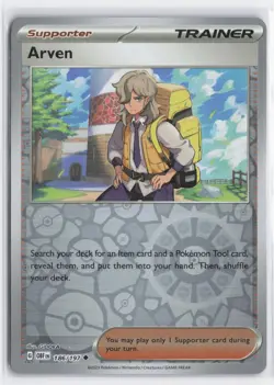 Arven 186/197 Uncommon Obsidian Flames Pokemon Reverse Holo Near Mint - Image 1