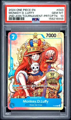 2024 ONE PIECE PROMOS #043 MONKEY D. LUFFY PSA 10 - Image 1