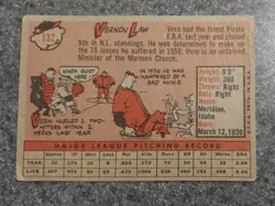 1958 Topps Baseball #132 Vernon Law - EXC - Image 2