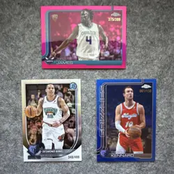 Topps Chrome and Bowman 3-Card Lot - James, Bane, Kennard Numbered Inserts - Image 1