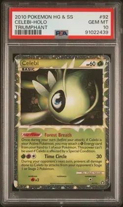 2010 Pokemon HGSS Triumphant # 92 Celebi Holo PSA 10 Card GEM MINT! Ultra Rare! - Image 1