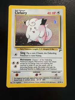 Pokemon TCG Clefairy Base Set 2 Holo Unlimited Rare Card 6/130, NM / Excellent - Image 1