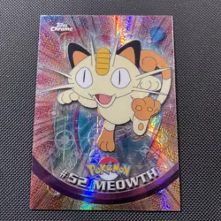 2000 Topps Chrome Pokemon Series 1 #52 Meowth Spectra Card Perfect Corners - Image 3