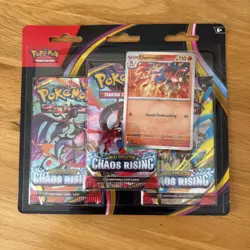 Pokemon TCG Chaos Rising Triple Blister Booster Pack Charmeleon Promo Card - Image 1