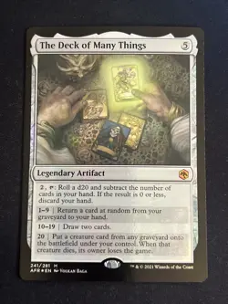 1x Foil The Deck of Many Things (241) Adventures in the Forgotten Realms LP MTG - Image 1