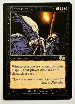 Magic The Gathering - Urza's Saga Oppression 143 Rare 1998 - Image 1
