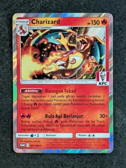 2021 Pokemon Indonesia KFC Chaki Kids Meal CHARIZARD Promo Holo 181/SM-P (K) - Image 1