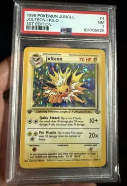1999 Pokemon Jungle 4 Jolteon Holo 1st Edition PSA 7 Near Mint - Image 1