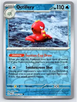 2023 POKEMON OCTILLERY PARADOX RIFT 034/182 REVERSE HOLO COMMON NM A699 FREE S&H - Image 1