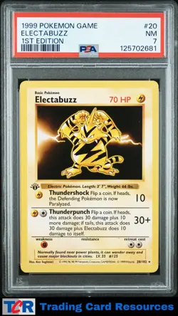 1999 Pokemon Game #20 Electabuzz 1st Edition PSA 7 NM - Image 1