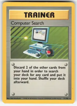 POKEMON COMPUTER SEARCH BASE SET UNLIMITED 71/102 RARE LP 1999 - Image 1