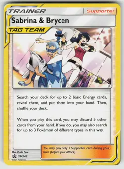 Sabrina & Brycen - SM246 Promo Sun & Moon Promo Pokemon Lightly Played - Image 1