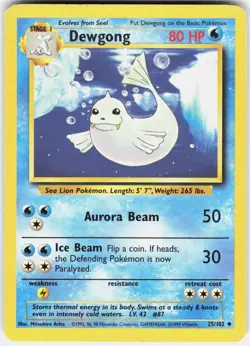 Dewgong 25/102 Uncommon Base Set Unlimited Pokemon Lightly Played - Image 1