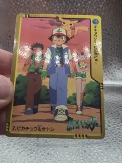 Ash & Pikachu #7 Anime Collection Bandai Pokemon Card Japanese Nintendo 2000 - Image 3