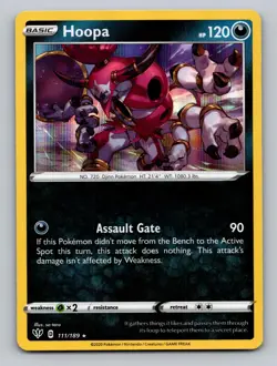 Hoopa 111/189 Holo Rare Darkness Ablaze Pokemon Holo NM - Image 1