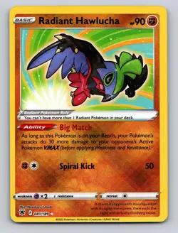 Radiant Hawlucha 081/189 Radiant Rare Astral Radiance Pokemon Holo NM - Image 1