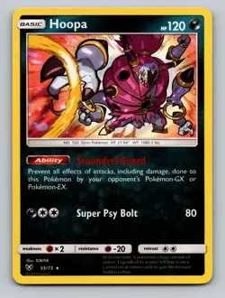 Hoopa 55/73 Holo Rare Shining Legends Pokemon Holo NM - Image 1