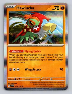 Hawlucha 118/198 Rare Scarlet & Violet Pokemon Holo NM - Image 1