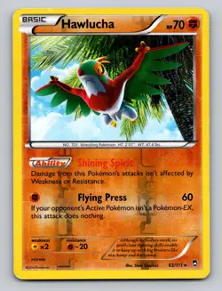 Hawlucha 63/111 Rare Furious Fists Pokemon Reverse Holo MP - Image 1