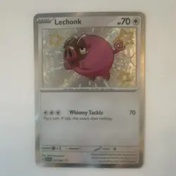 Pokemon Lechonk Shiny Rare Holo SV Paldean Fates Card 207/091 - Image 1