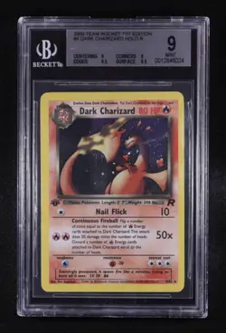 2000 Pokemon Team Rocket 1st Edition Dark Charizard #4/82 Holo BGS 9 🔥 - Image 1