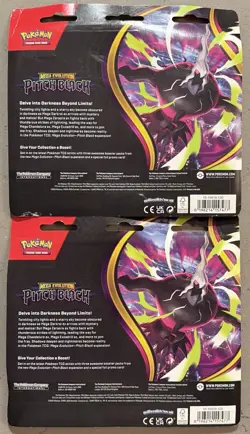 Pokemon Mega Evolution Pitch Black - 3 Pack Blister + Binacle - New - Lot of 2 - Image 2
