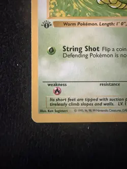 1999 Pokemon Base Set Caterpie 45/102 1st Edition Shadowless LP - Image 5