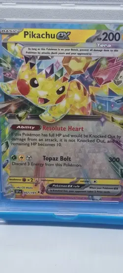 2024 POKEMON SSP EN-SURGING SPARKS #057 PIKACHU EX PSA 9 Mint Graded Trading TCG - Image 2