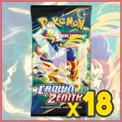 Pokemon TCG Crown Zenith 18 Sealed Booster Packs - Image 1