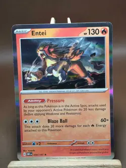 Entei 030/197 Rare Obsidian Flames Pokemon Holo LP - Image 1