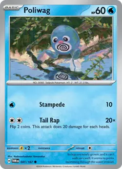 Poliwag 041/167 SV06: Twilight Masquerade Pokemon Near Mint - Image 1