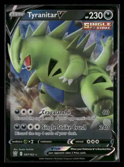 Tyranitar V 097/163 Holo V Rare Battle Styles Pokemon Near Mint - Image 1