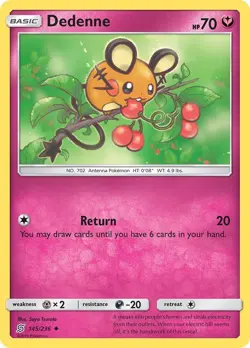 Dedenne #145/236 Sm - Unified Minds Uncommon Pokemon TCG NM - Image 1
