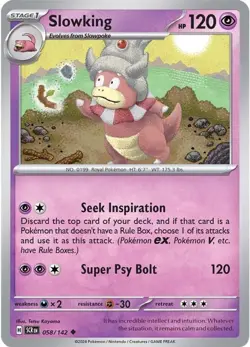 Slowking 058/142 SV07: Stellar Crown Pokemon Near Mint - Image 1