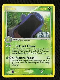 Swalot 11/100 Ex Crystal Guardians Reverse Holo Stamped LP - Image 1