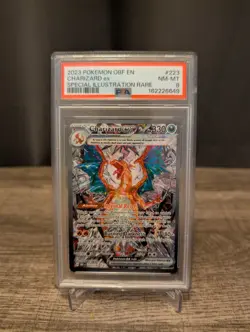 Pokemon 2023 Charizard ex 223/197 PSA 8 SIR Holo SV03 Obsidian Flames - Image 1