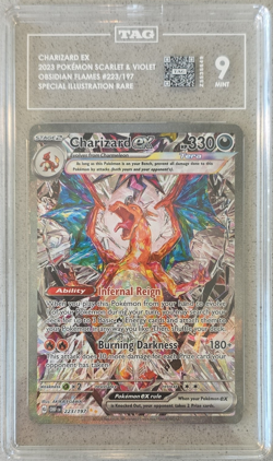 TAG 9 Charizard ex 223/197 SV03 Obsidian Flames SIR Holo EN Pokemon TCG Age 6+ - Image 1
