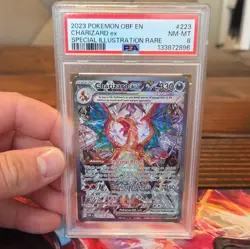 Pokemon TCG Charizard ex 223/197 SV03 Obsidian Flames SIR Holo PSA 8 - Image 1
