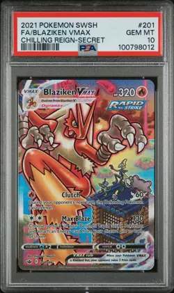 2021 Pokemon Sword & Shield Chilling Reign Alt Art Blaziken #201/198 VMAX PSA 10 - Image 1