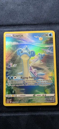 Pokemon TCG Lapras Crown Zenith Full Art Ultra Rare Holo Card GG05/GG70 - Image 1