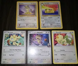 5 Meowth & Persian Cards Including Jungle Meowth 56/64 & Jungle Persian 42/64 NM - Image 1